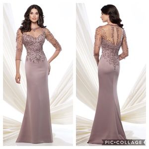 Montage by Mon Cheri 3/4 sleeves long Gown